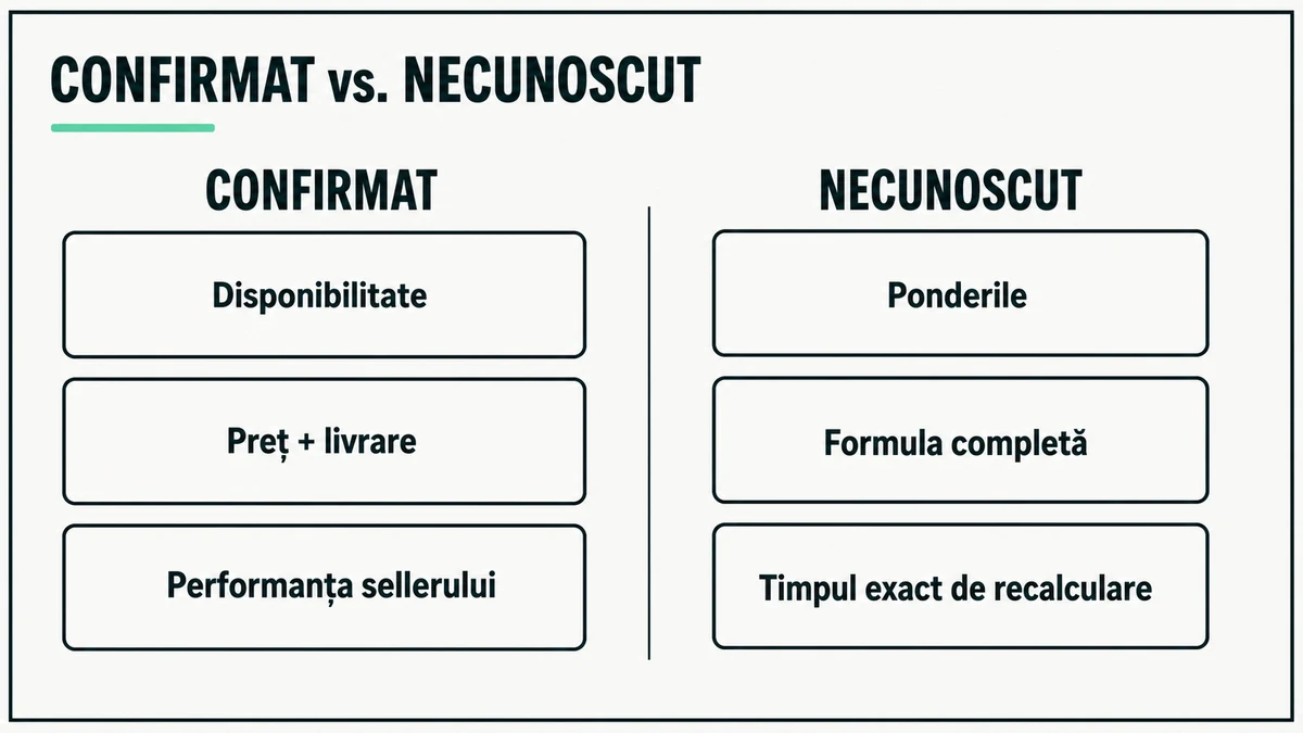Diagramă cu factorii confirmați și elementele necunoscute ale Buy Button eMAG