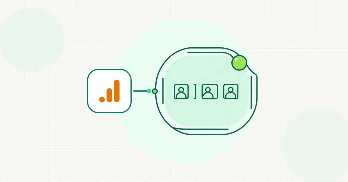 Un link cu parametri UTM descompus pe componente, alături de canalul în care ajunge sesiunea în Google Analytics 4