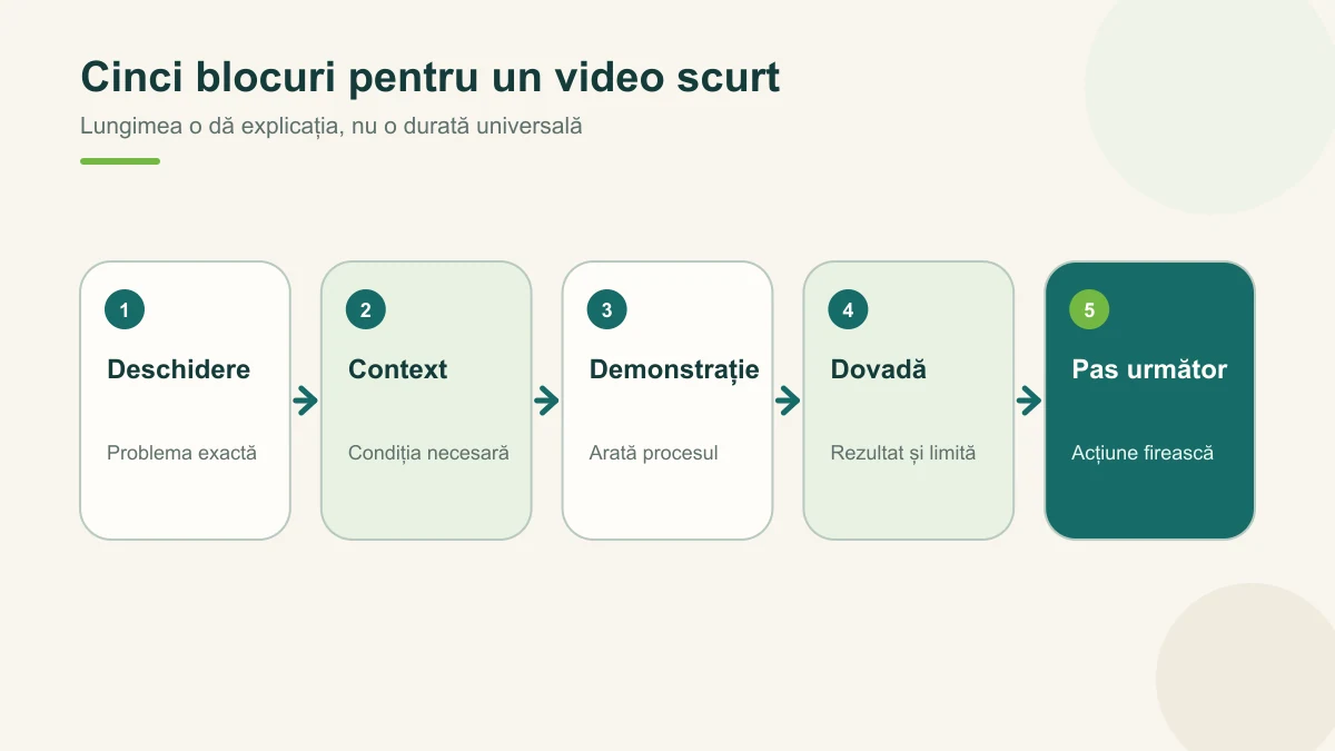 Cele cinci blocuri ale unui video scurt pentru firmă