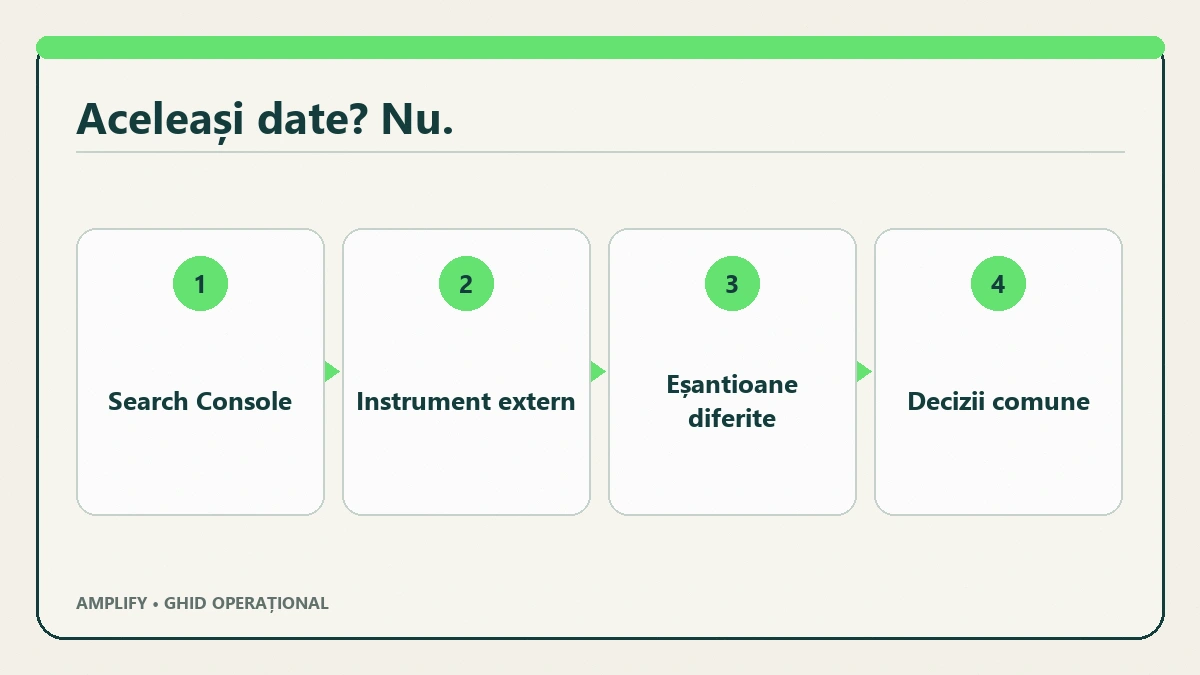 Diferența dintre datele Search Console și indexurile instrumentelor externe
