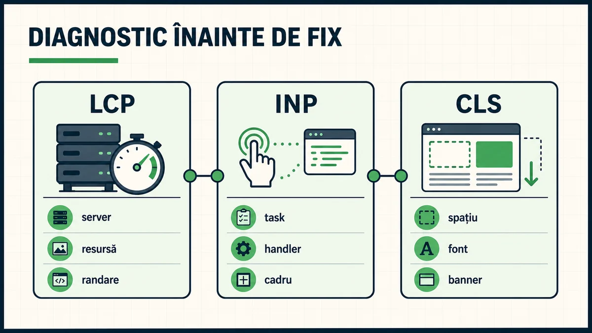 Diagnostic pentru LCP INP și CLS împărțit pe cauze tehnice verificabile